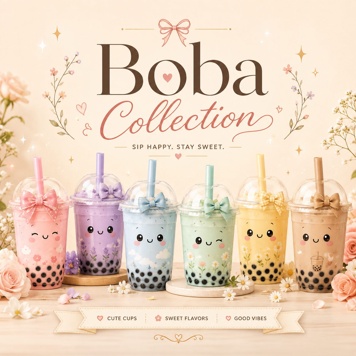 Boba Collection 🧋🩷💛💜💚🩵🤎