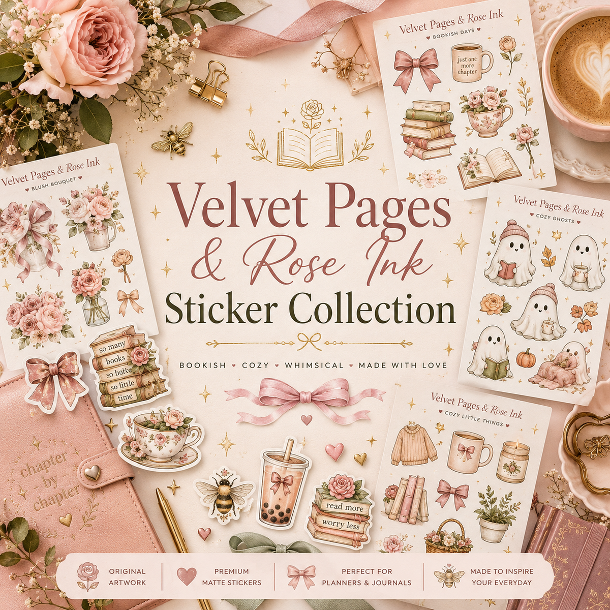 Velvet Pages & Rose Ink Sticker Collections 🌹✨